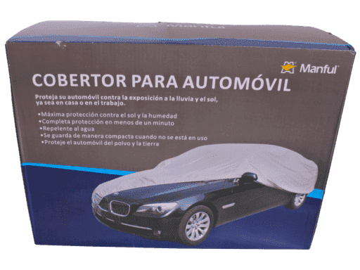 COBERTOR DE AUTOS DE POLYESTER CON RECUBRIMIENTO PLATEADO 150D  - TALLA L