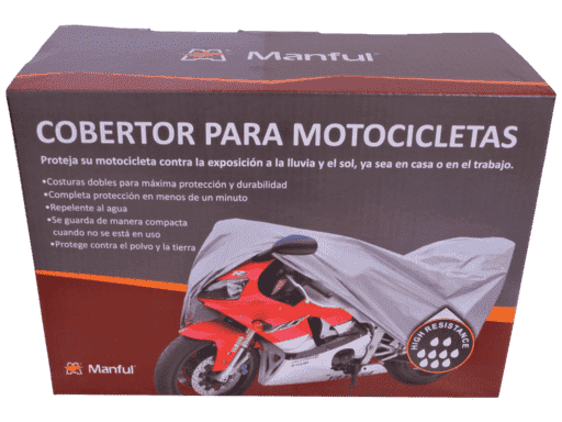 COBERTOR DE MOTOS DE POLYESTER CON RECUBRIMIENTO PLATEADO 150D  - TALLA S