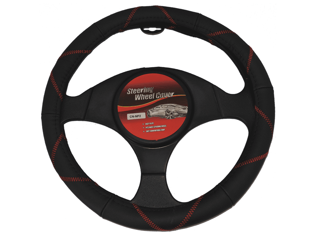 CUBREVOLANTES - NEGRO CON DOBLE COSTURA ROJA - 38*8,2 cm (Talla M)