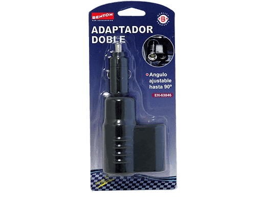 ADAPTADOR TOMACORRIENTE DOBLE DE 12V CON FUSIBLE DE 6A