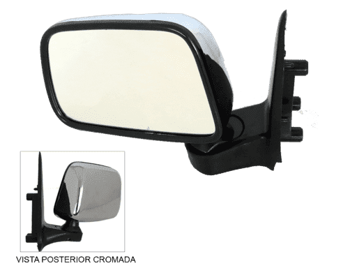 ESPEJO TOYOTA HILUX LN145 ´97-´06 CROMADO BASE PLASTICA - LADO DERECHO