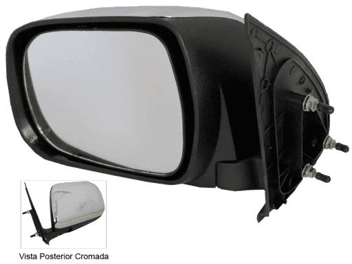 ESPEJO TOYOTA HILUX ´05-´11 CROMADO BASE PLASTICA - LADO DERECHO